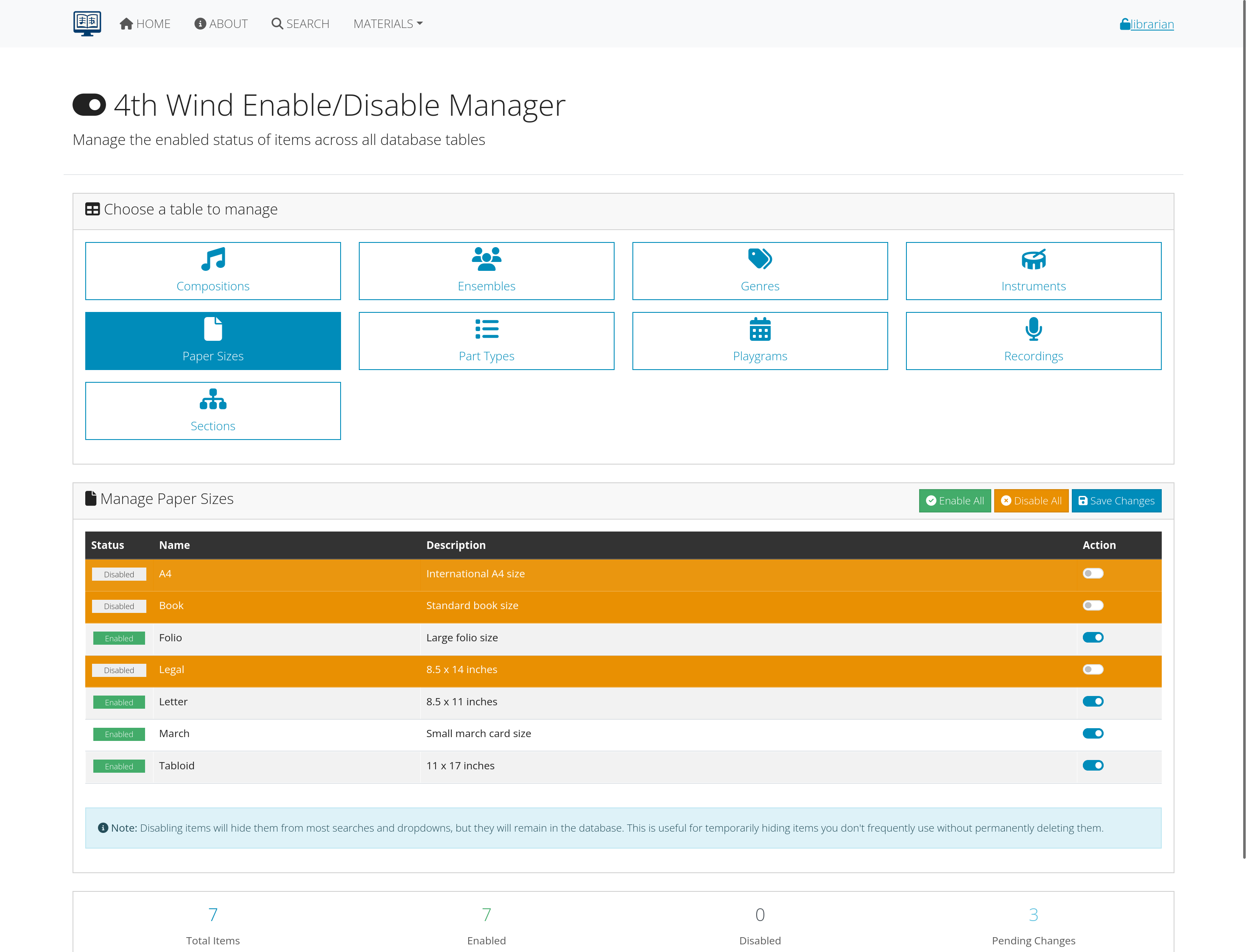 Integration configuration panel