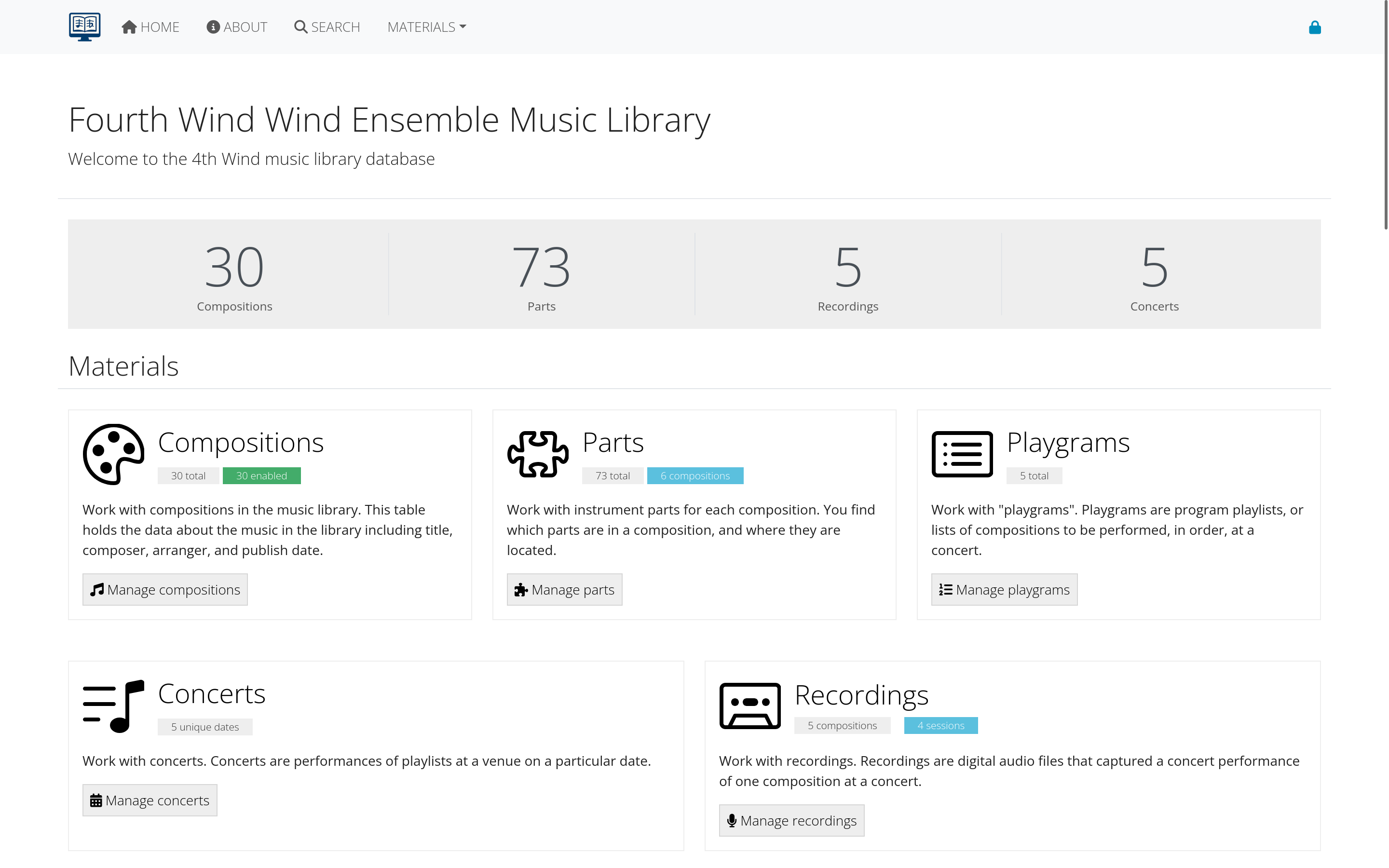 Member interface showing additional features