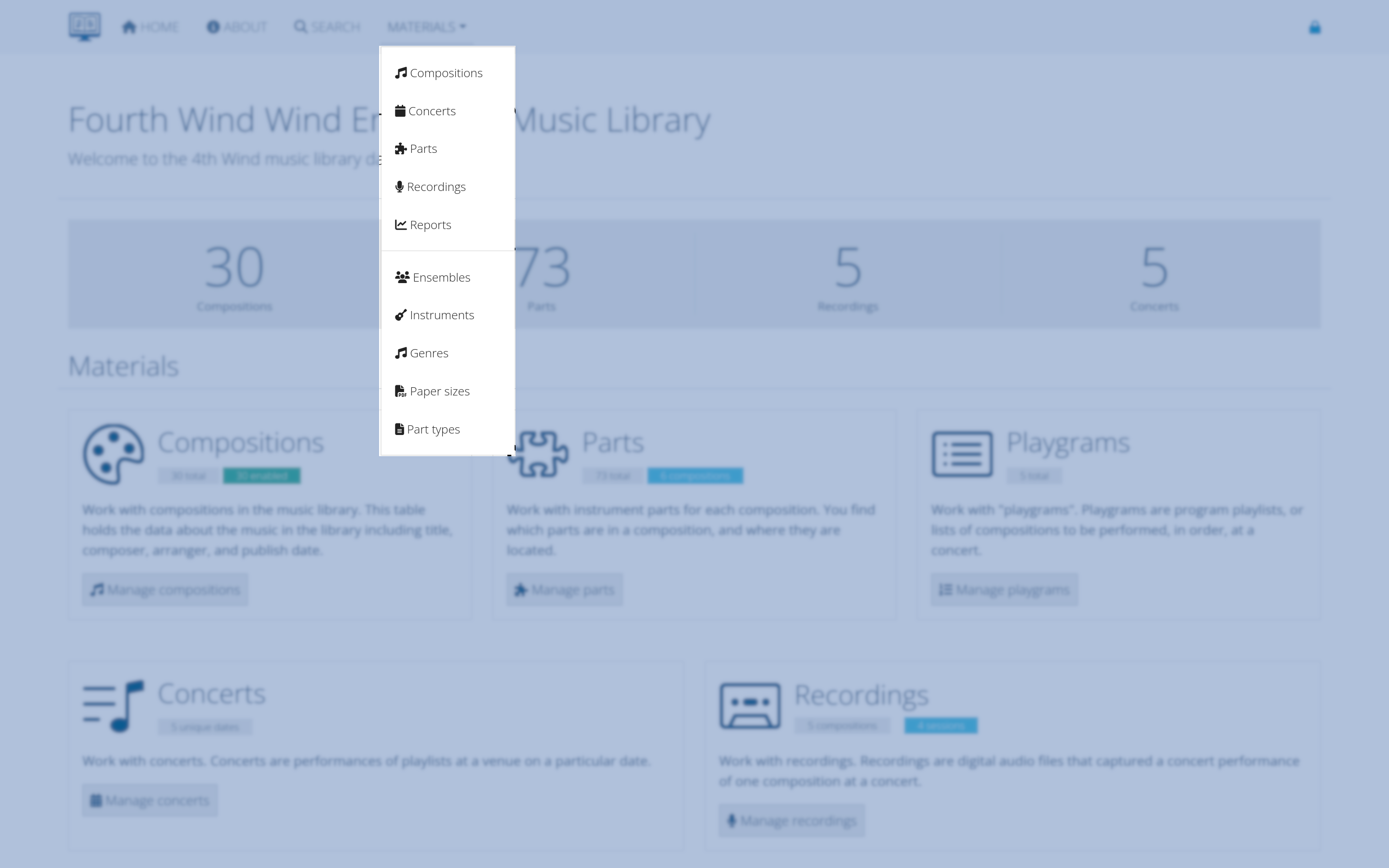Navigation menu showing different sections and user status