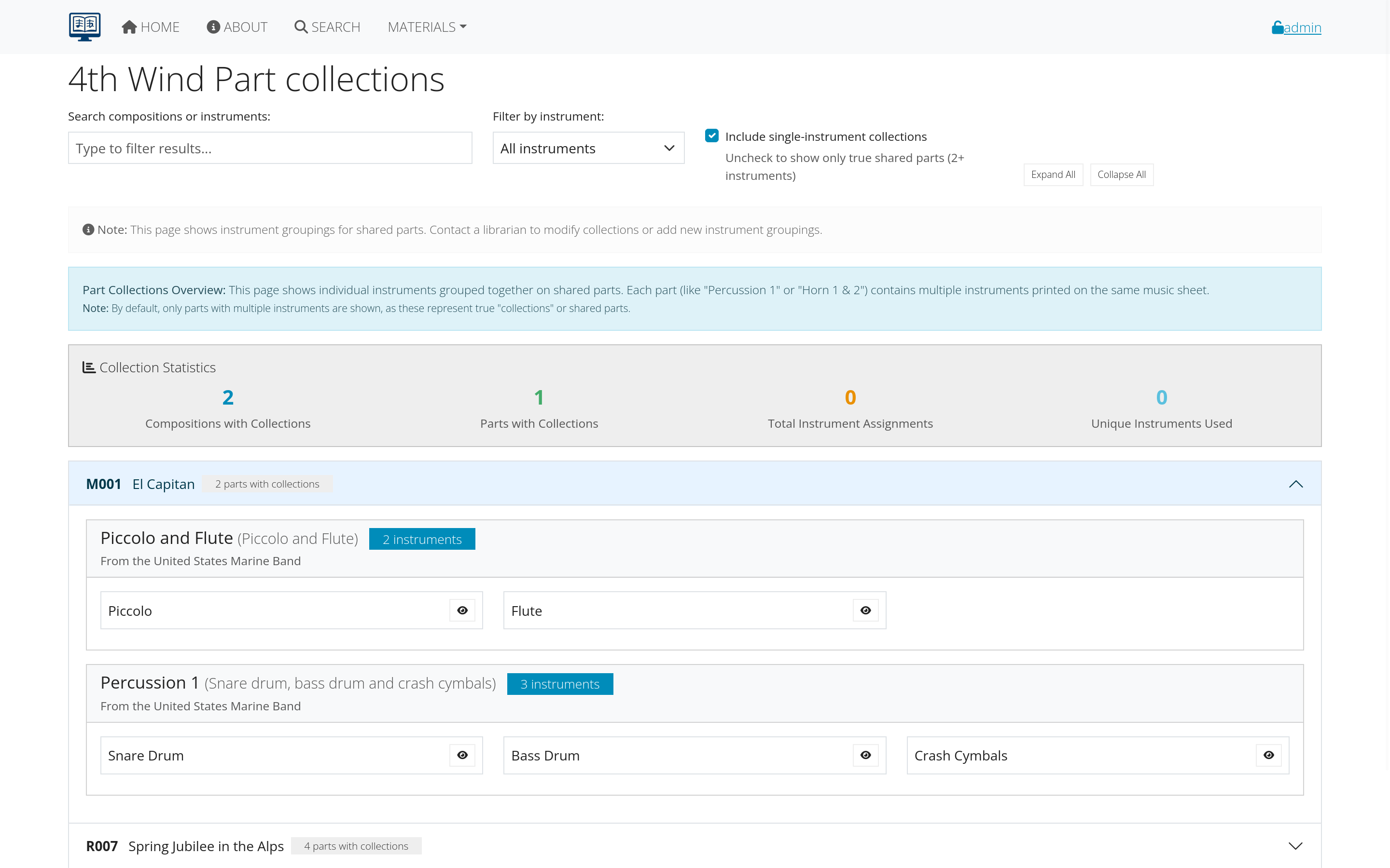 Multi-instrument part assignment